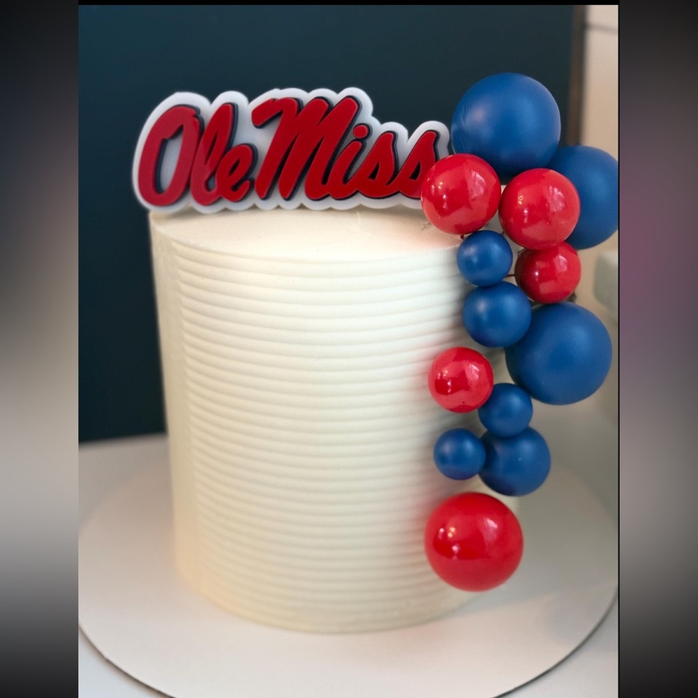 Ole Miss college university themed acrylic cake topper
